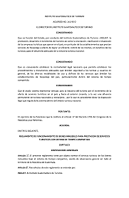 Se crea reglamento de prestación de Sistema de tiempo compartido.
