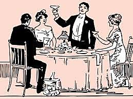 family together at dinner