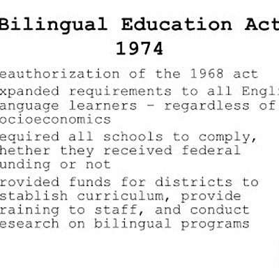 Timeline: 1974 bilijgual education got a boost from the US supreme court
