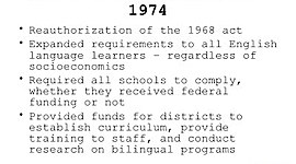 Timeline: 1974 bilijgual education got a boost from the US supreme court