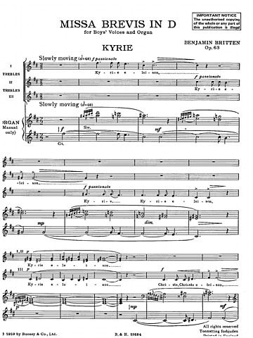 "Missa Brevis, Kyrie" Benjamin Britten