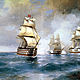 Aivazovsky, brig mercury attacked by two turkish ships 1892