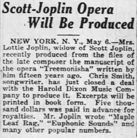 Treemonisha production announced