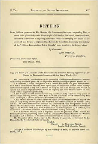 Chinese Immigration Act (-2)