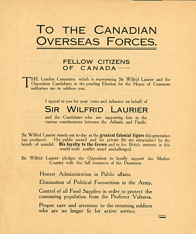 Wartime Elections Act (Social Change) (+1)