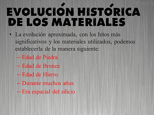 evolucion de los materiales