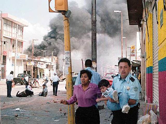 Explosión de material pirotécnico