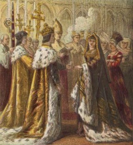 King Henry VII marries Elizabeth of York