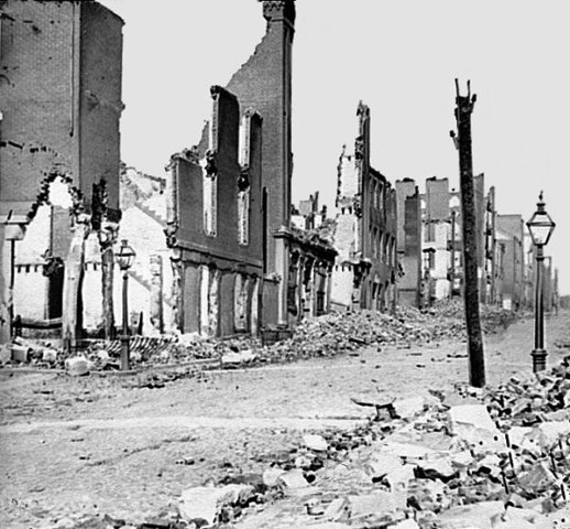 Richmond fell in ruins after an invasion from the north.