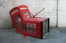 Vandalized Phone Box - London