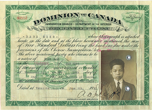 Chinese Head Tax Lifted