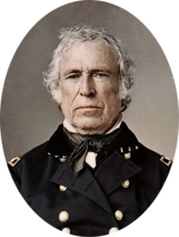Zachary Taylor elected as 12th U.S President.