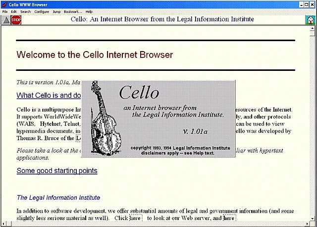 el primer navegador de windows: Cello