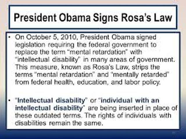 Rosa's Law enacted PL 111-256