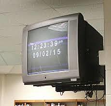 Mounted TV before Digital projector