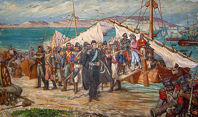 la llegada y desembarco de san martin