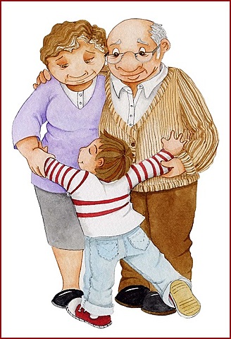 Visitamos a mis abuelos.