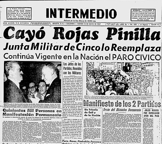 Renuncia de Rojas Pinilla