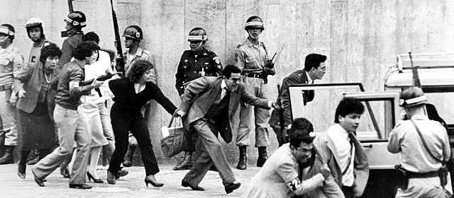 M-19 guerrillas occupy Palace of Justice Bogota Colombia