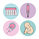 Icon set embarazo dibujos animados 24908 4297