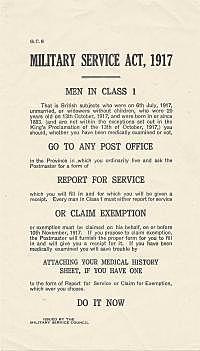 Conscription crisis during World War 1