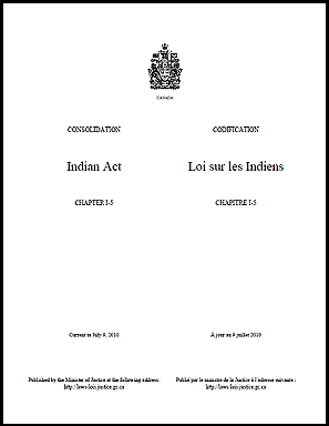 The Indian Act is first created
