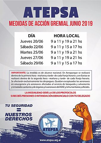 COMIENZAN EL CRONOGRAMAS DE MEDIDAS LEGITIMAS DE ACCION SINDICAL.