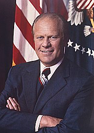 President Nixon resigns from office. Gerald Ford assumes presidency