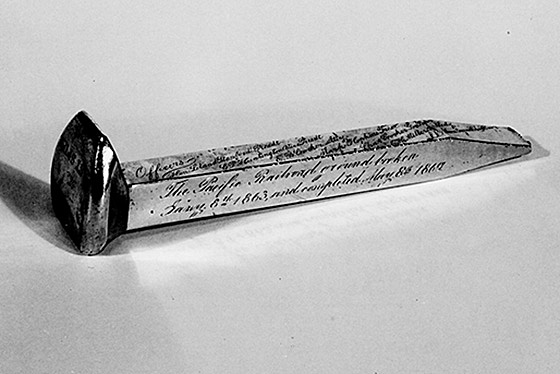 Leland Stanford Hammers the Golden Spike