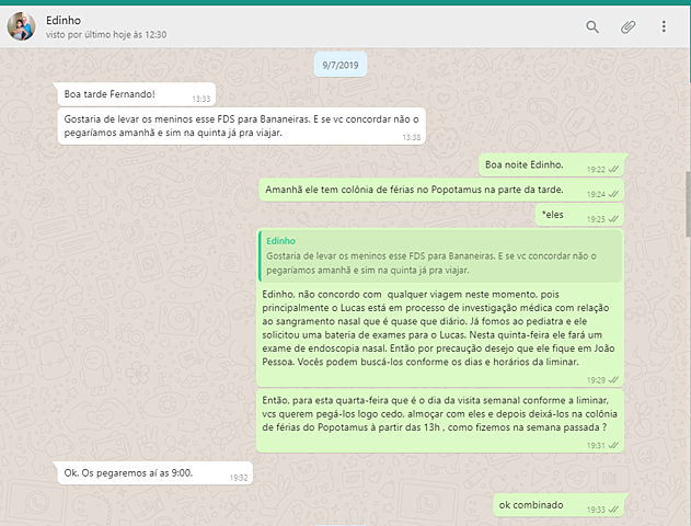 Visita semanal (liminar)