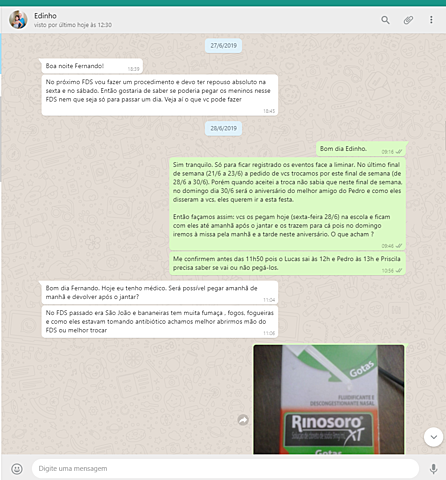 Visita quinzenal - final de semana (liminar)