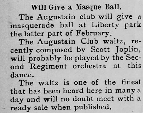 Augustian Club Waltz performed at Masked Ball in Liberty Park