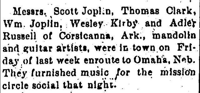 Performs with Will Joplin and two others in mandolin and guitar quintet