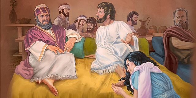 Jesús perdona los pecados de una joven arrepentida(Algún día del año 30 D.C)