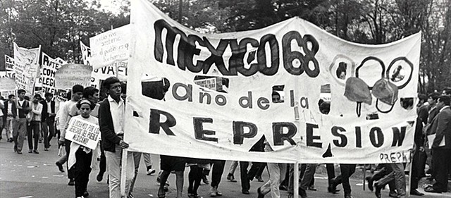 Protesta estudiantil en la Ciudad de México.