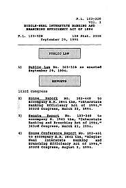 Riegle-Neal Interstate Banking and Branching Efficiency Act