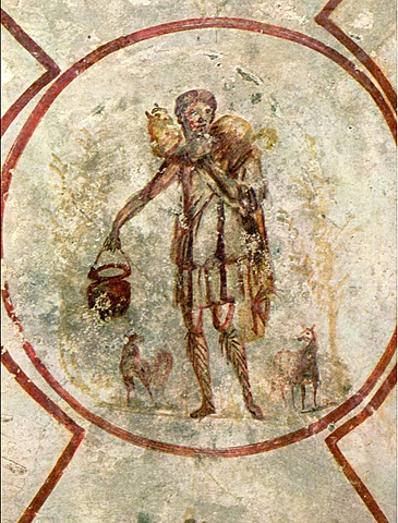 Catacombe de Priscille: Cubiculum de Lucina "Le bon pasteur"