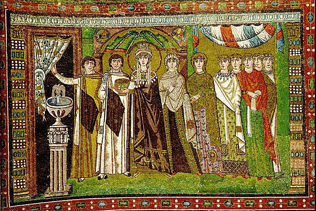 L’impératrice et son cortège, chapelle absidiale, Basilique Saint-Vital, Ravenne