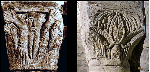 Chapiteaux historiés: Dijon, cathédrale Sainte-Bénigne, Crypte de la rotonde du chevet