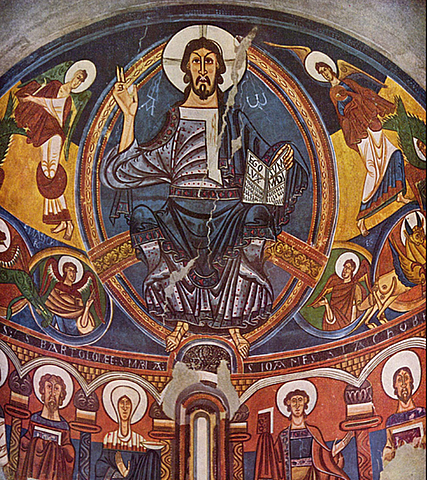 Tahull, église Saint-Clément, abside, Christ en majesté, fresque,
