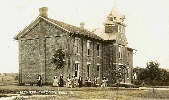 Stone church and a school was built