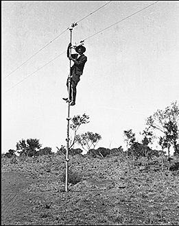 Overland telegraph line began