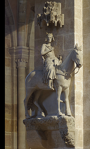 Le cavalier: Statue murale de la cathédrale de Bamberg