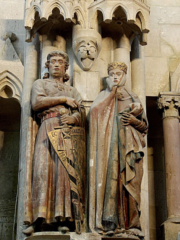 Naumburg, cathédrale-Saints-Pierre-et-Paul: statues du margrave EkkehardI Iet son épouse Utah de Naumburg