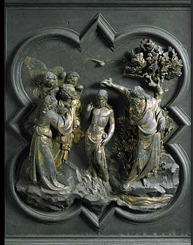 Lorenzo Ghiberti Le Baptême du Christ, porte nord