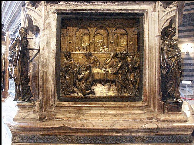 Donatello Le Banquet d’Hérode, fonts baptismaux