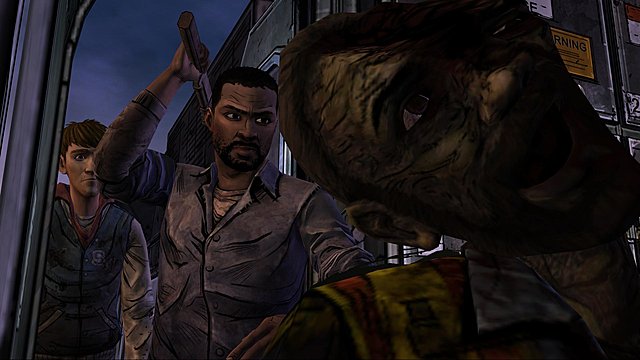 Investigating the train with Ben.