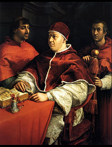 Raphaël: Portrait de Léon X avec deux cardinaux