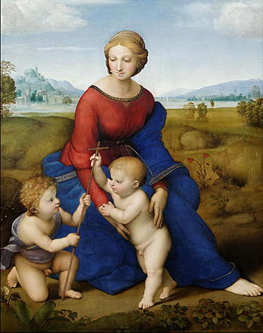 Raphaël: Vierge à l’Enfant avec saint Jean-Baptiste