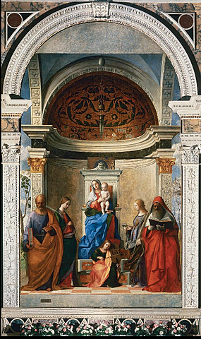 Giovanni BelliniLa Vierge et l'Enfant avec quatre saints, Retable de San Zaccaria